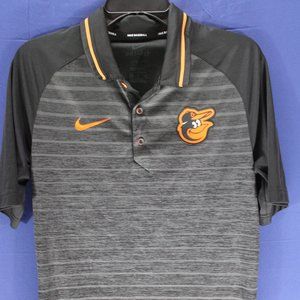 Nike Dri-Fit Baltimore Orioles Polo Shirt MLB Black Size Small Polyester